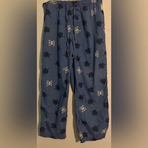 Life is Good Mens Medium Carolina Blue Navy White BBQ Pajama Pants Cotton lounge